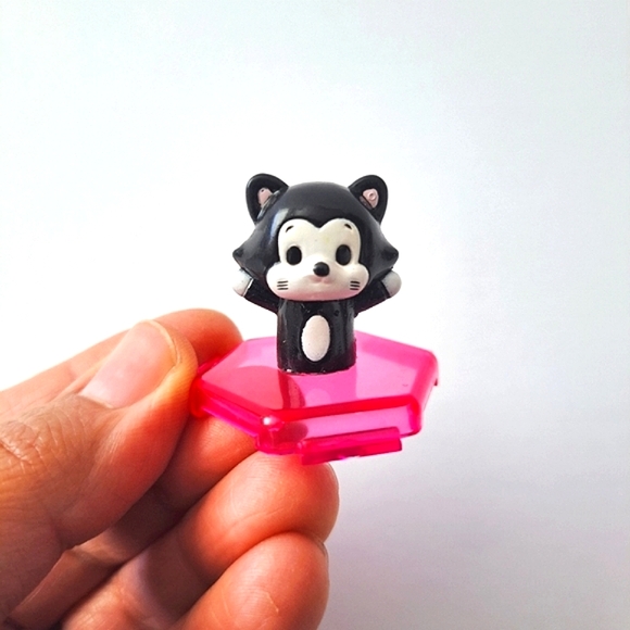 Vtg Y2k Disney Figaro Pinocchio Cat Capsule Mini Figure chibi style black kitty - Picture 2 of 5